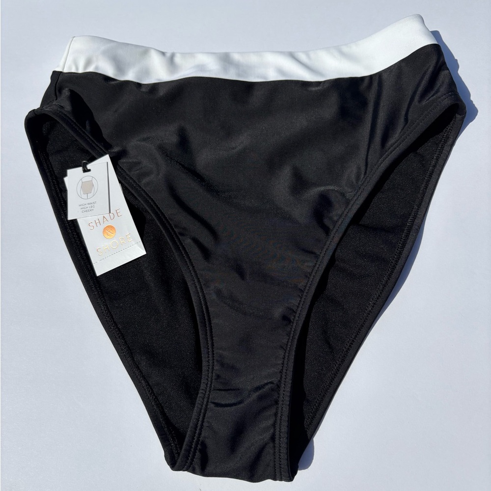 Shade & Shore Black and White Bikini Bottom
